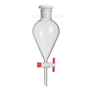 Separating Funnels, Pear Shape, with PTFE Stopcock Key