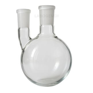 Two-Neck Round-Bottom Flask, with Center Neck and One Parallel Side Neck, with Joints