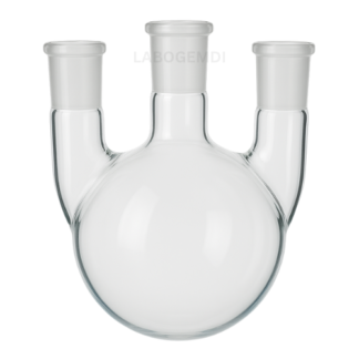 Three-Neck Round-Bottom Flask, with Center Neck and Two Parallel Side Necks, with Joints